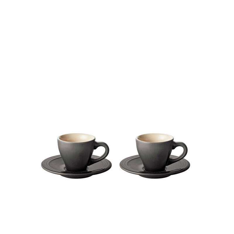 Le Creuset Espresso Cups & Saucers (S/2) Oyster Kitchen Nook